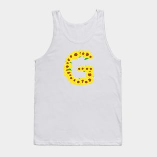 Sunflowers Initial Letter G (White Background) Tank Top